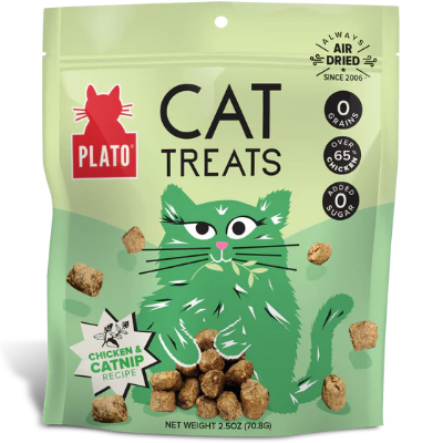 PLATO Air-Dried Cat Treats Chicken with Catnip 2.5oz/71g