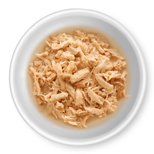 RAWZ Shredded Chicken & Duck Recipe Wet Cat Food – in bowl