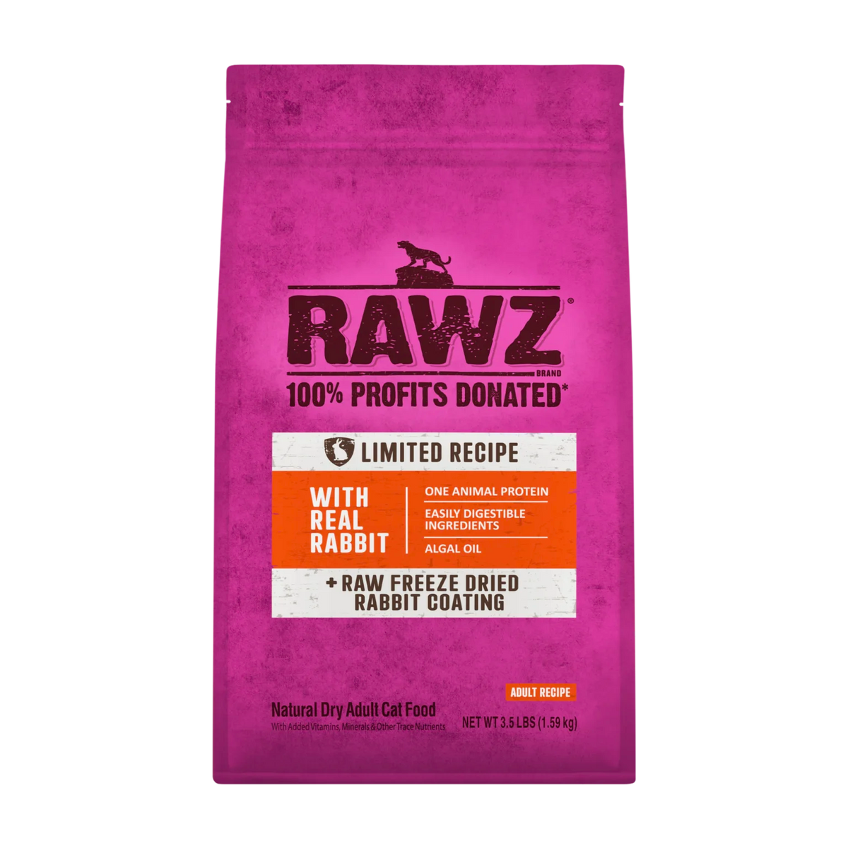 RAWZ Real Rabbit Dry Cat Food – front