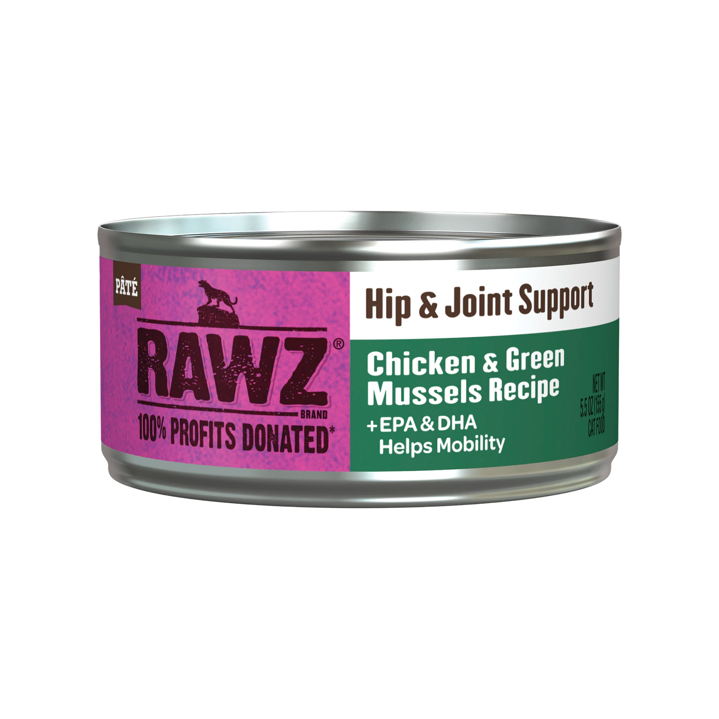 RAWZ Hip & Joint Support Chicken,Green Mussels 24/5.5oz