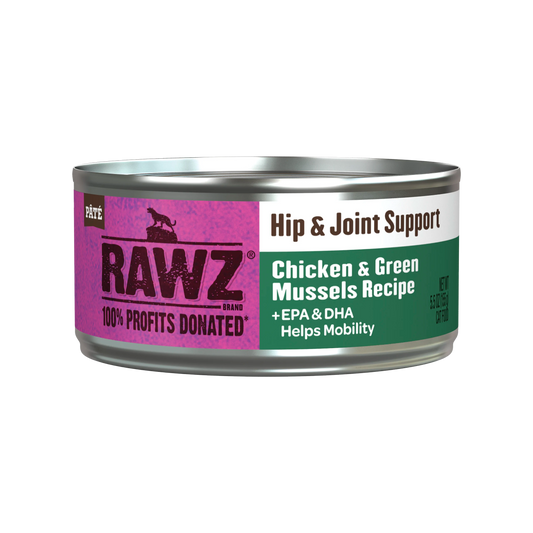 RAWZ Hip & Joint Support Chicken,Green Mussels 24/5.5oz