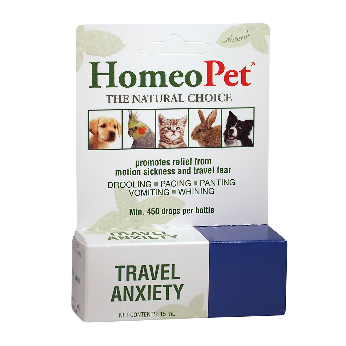 HomeoPet Travel Anxiety Homeopathic Calming Drops for Dogs & Cats