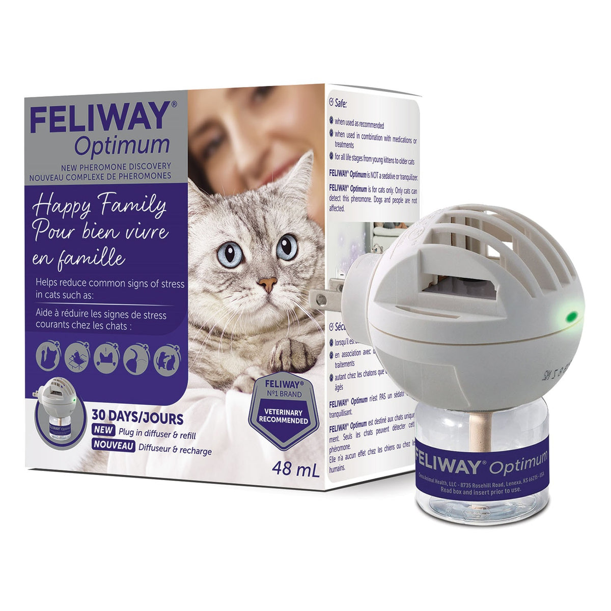 FELIWAY Optimum 30-Day Diffuser Starter Kit for Cats – 48 mL