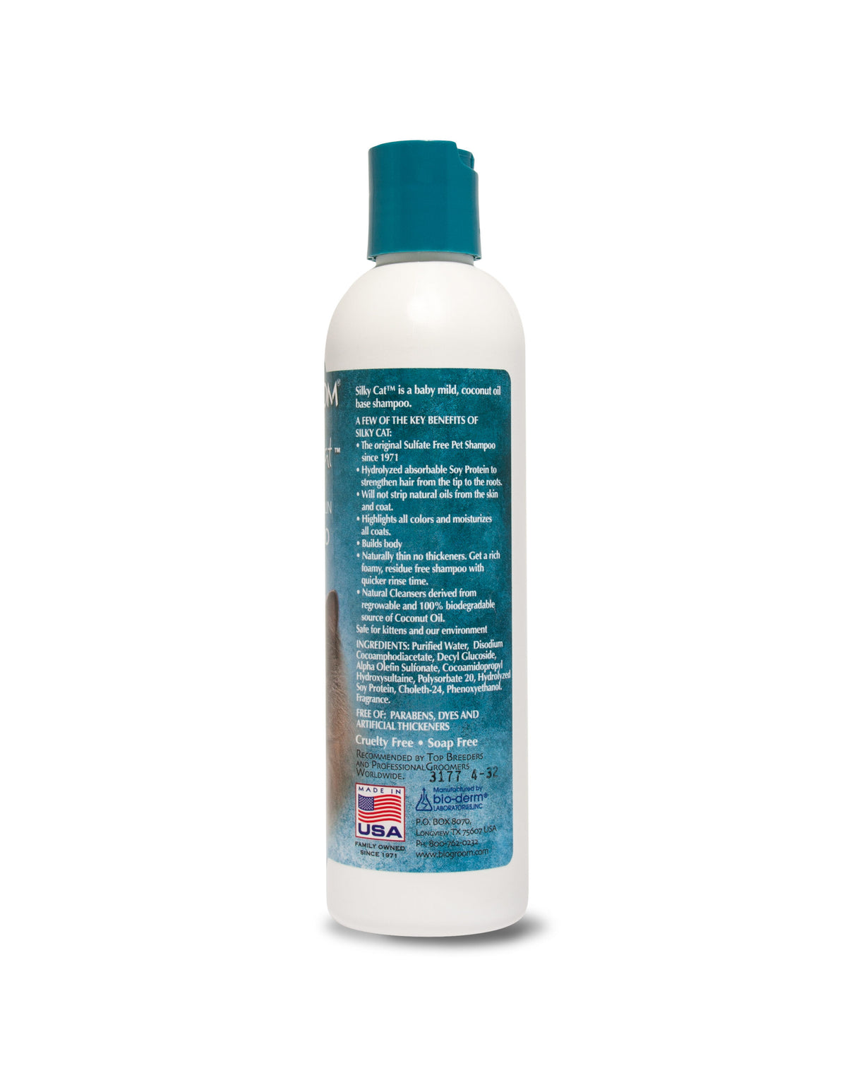 Bio-Groom Silky Cat Tearless Protein-Lanolin Cat Shampoo – 8 oz