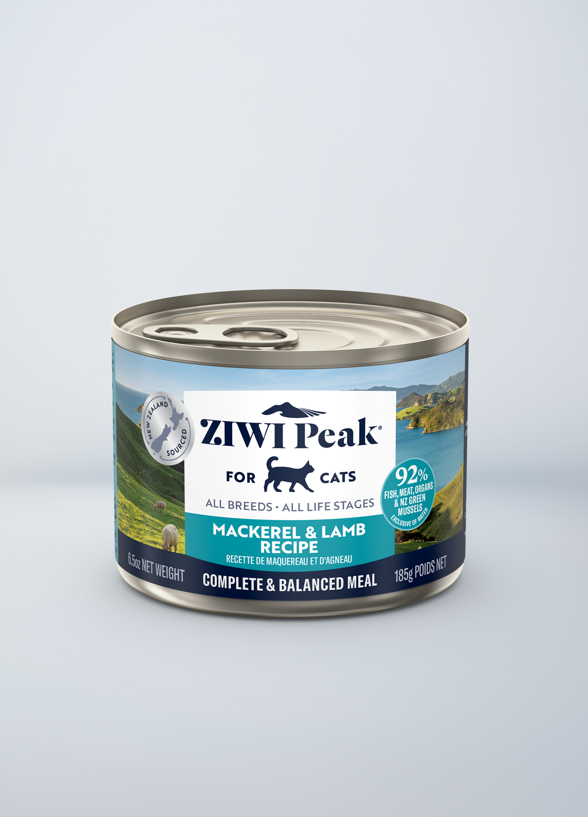 ZIWI Peak Original Mackerel & Lamb Recipe Grain-Free Wet Cat Food – front of pack (official ZIWI image)