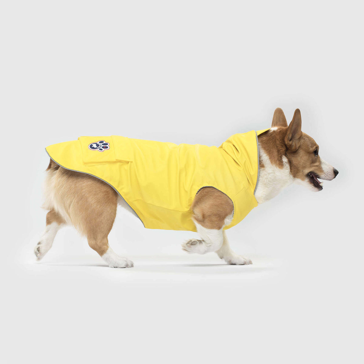 Canada Pooch Torrential Tracker Dog Raincoat in Yellow, side view