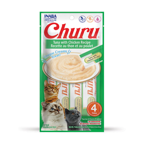 Inaba Churu Tuna with Chicken Recipe – front of package (official image)
