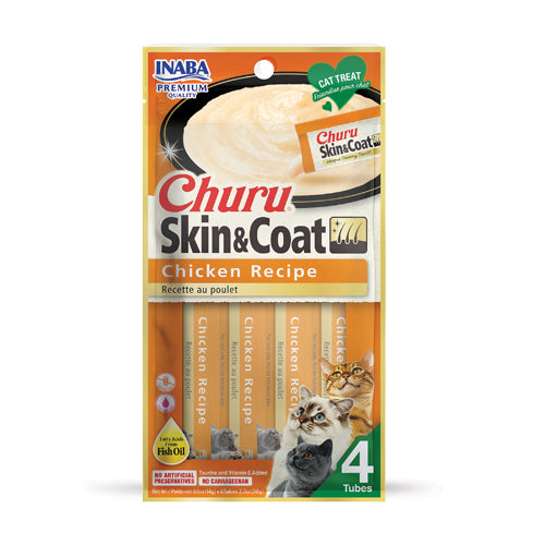 Inaba Churu Skin & Coat Chicken Recipe – front of package (official image)