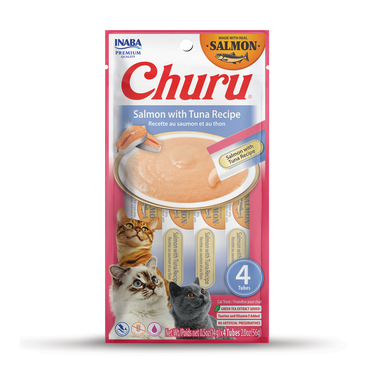 Inaba Churu Salmon with Tuna Recipe – front of package (official image)