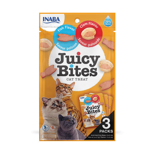 Inaba Juicy Bites Fish and Clam Flavors – front of package (official image)