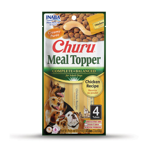 Inaba Churu Puree Meal Topper for Dogs Chicken Recipe 0.5oz 4pc