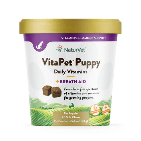 NATURVET Soft Chew VitaPet Daily Breath Aid 70CT | Puppy