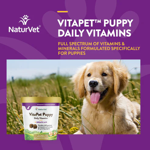 NATURVET Soft Chew VitaPet Daily Breath Aid 70CT | Puppy