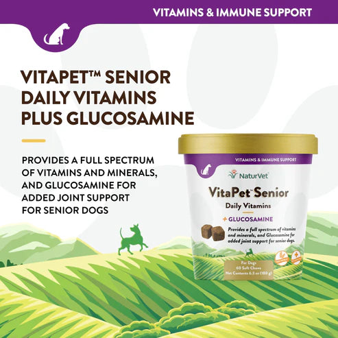 NATURVET Soft Chew VitaPet Daily Senior&Glucosamine60CT