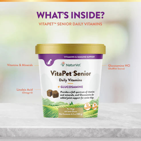 NATURVET Soft Chew VitaPet Daily Senior&Glucosamine60CT