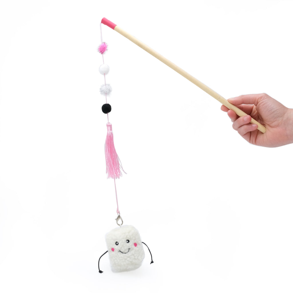 ZippyPaws ZippyClaws ZippyStick Marshmallow cat wand toy