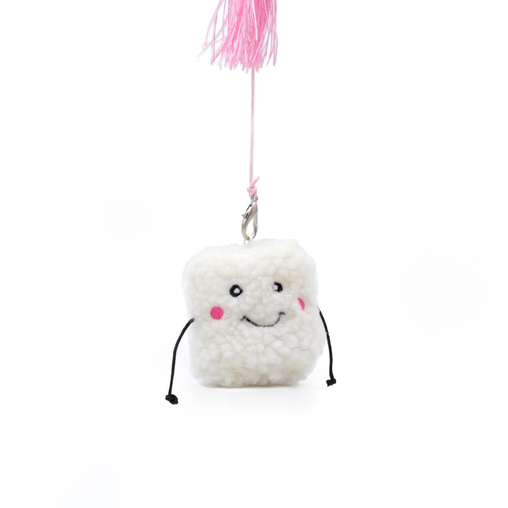 ZippyPaws ZippyClaws ZippyStick Marshmallow cat wand toy alternate view