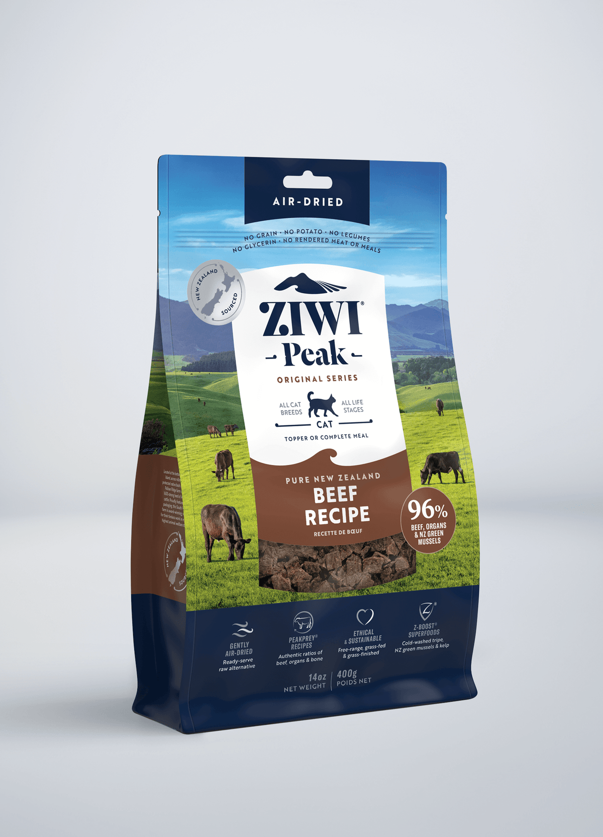 ZIWI Peak Original Air-Dried Beef Recipe Grain-Free Cat Food – front of pack (official ZIWI image)