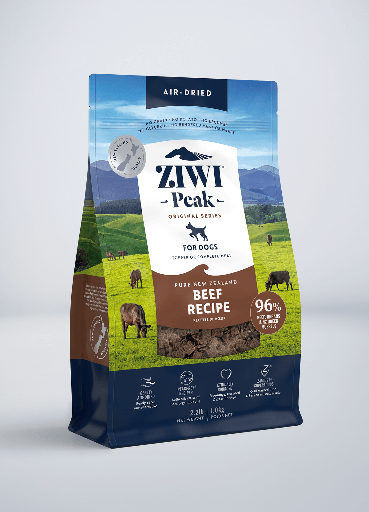 ZIWI Peak Original Air-Dried Beef Recipe Grain-Free Dog Food – front of pack (official ZIWI image)