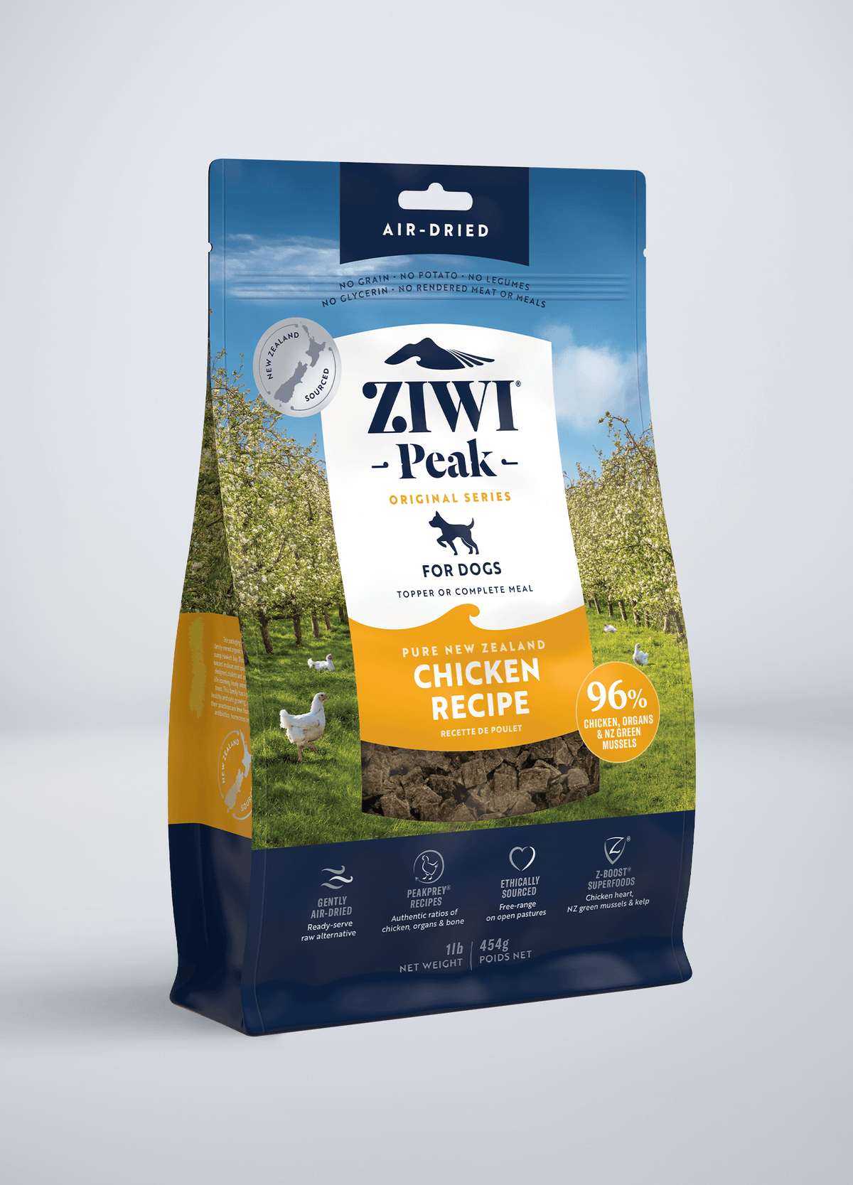 ZIWI Peak Original Air-Dried Chicken Recipe Grain-Free Dog Food – front of pack (official ZIWI image)