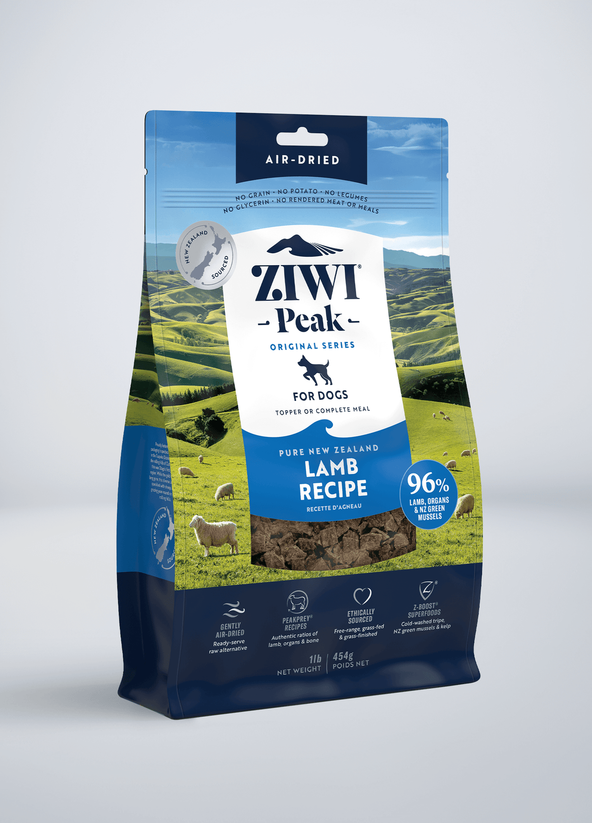 ZIWI Peak Original Air-Dried Lamb Recipe Grain-Free Dog Food – front of pack (official ZIWI image)