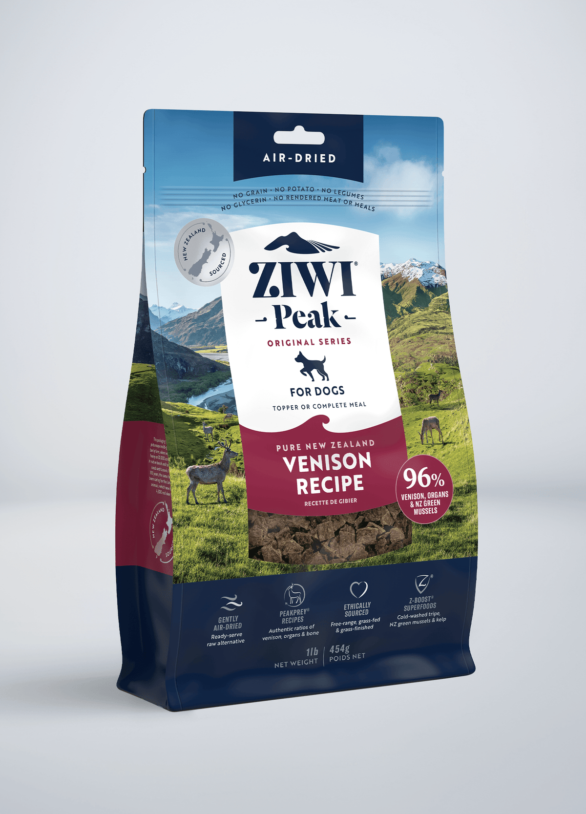 ZIWI Peak Original Air-Dried Venison Recipe Grain-Free Dog Food – front of pack (official ZIWI image)