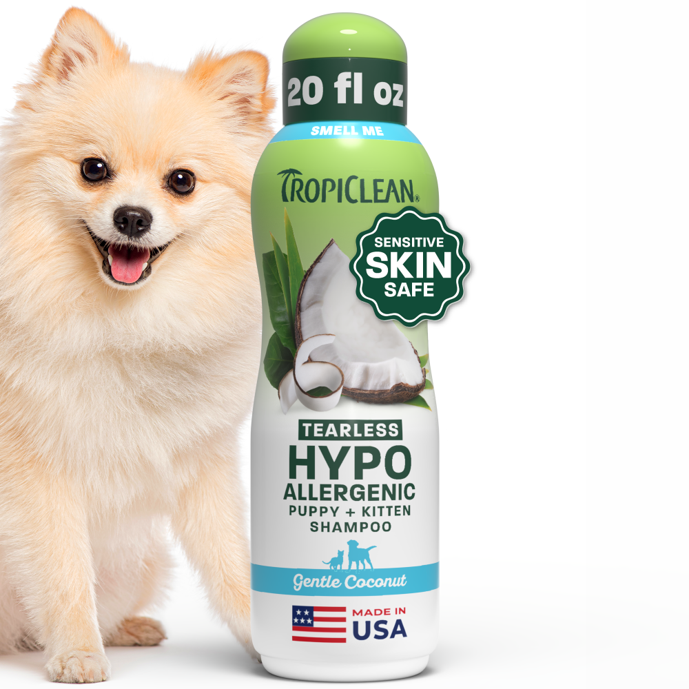 TropiClean Gentle Coconut Hypoallergenic Puppy & Kitten Shampoo – front of package