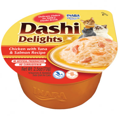 Inaba Dashi Delights Chicken with Tuna & Salmon Recipe 2.5oz