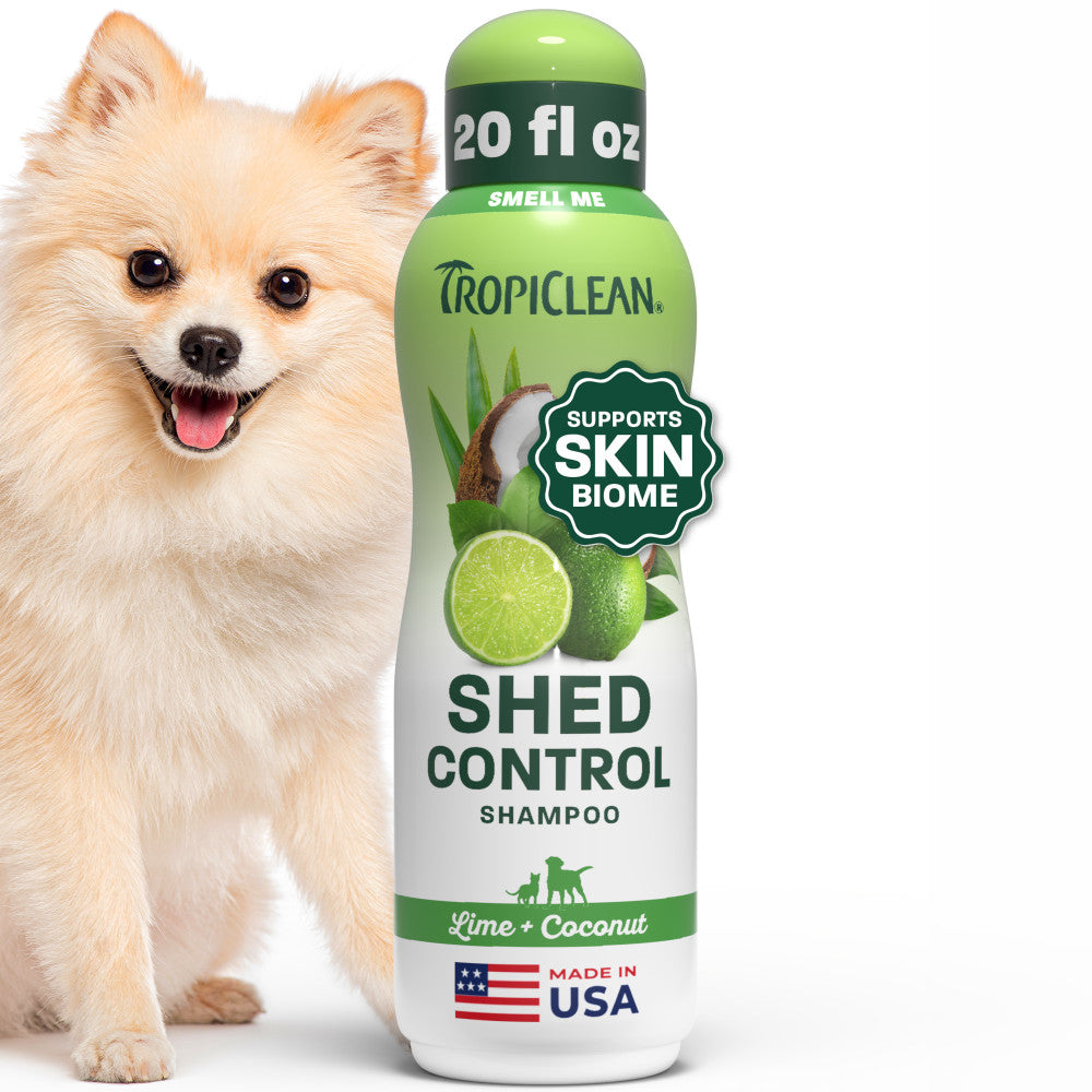 TropiClean Lime & Coconut Shed Control Shampoo for Dogs & Cats – front of package