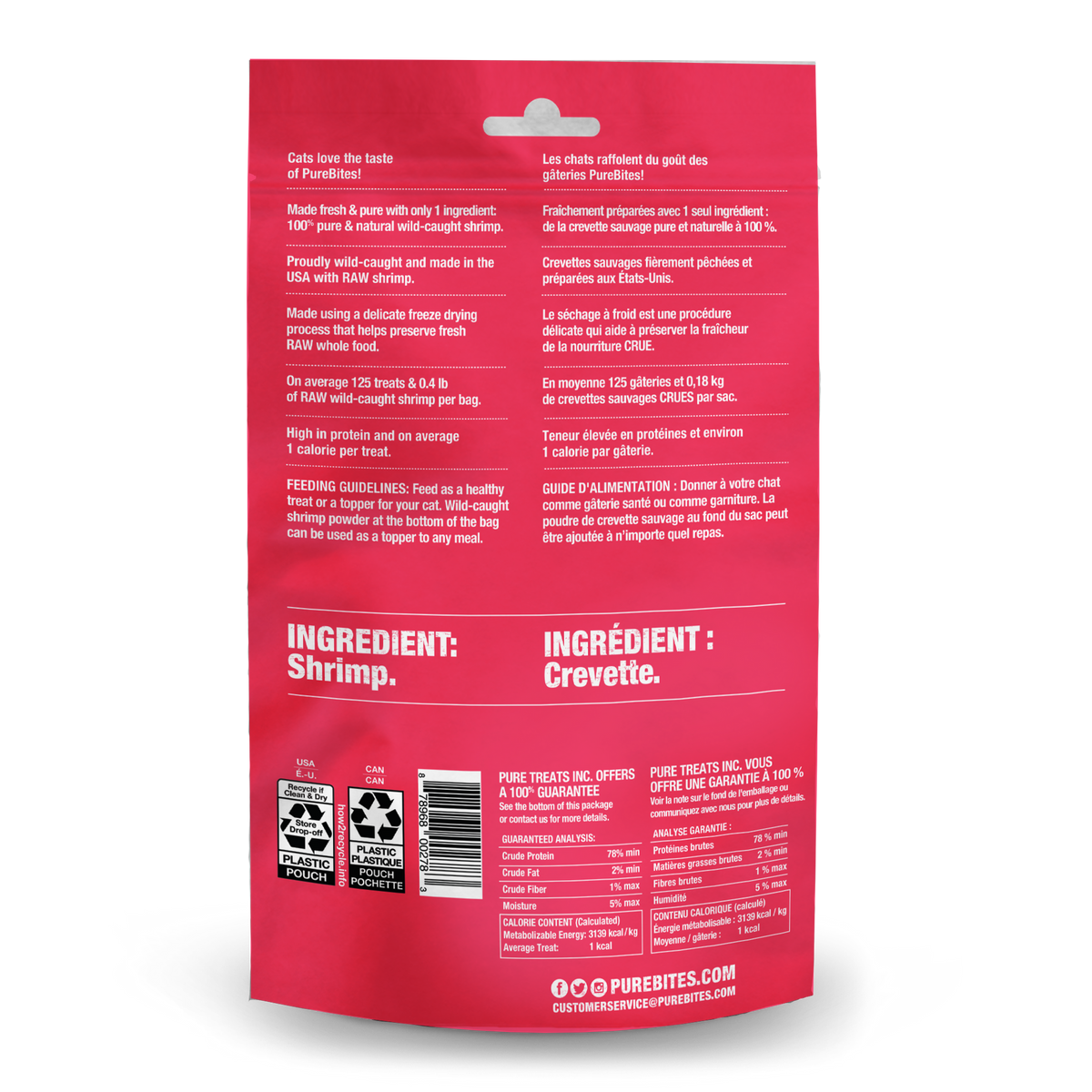 PureBites Freeze-Dried Shrimp Cat Treats – 23 g (0.8 oz) – official PureBites image 1