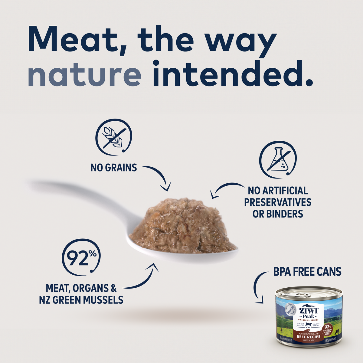 ZIWI Peak Original Beef Recipe Grain-Free Wet Cat Food – lifestyle image (official ZIWI image)