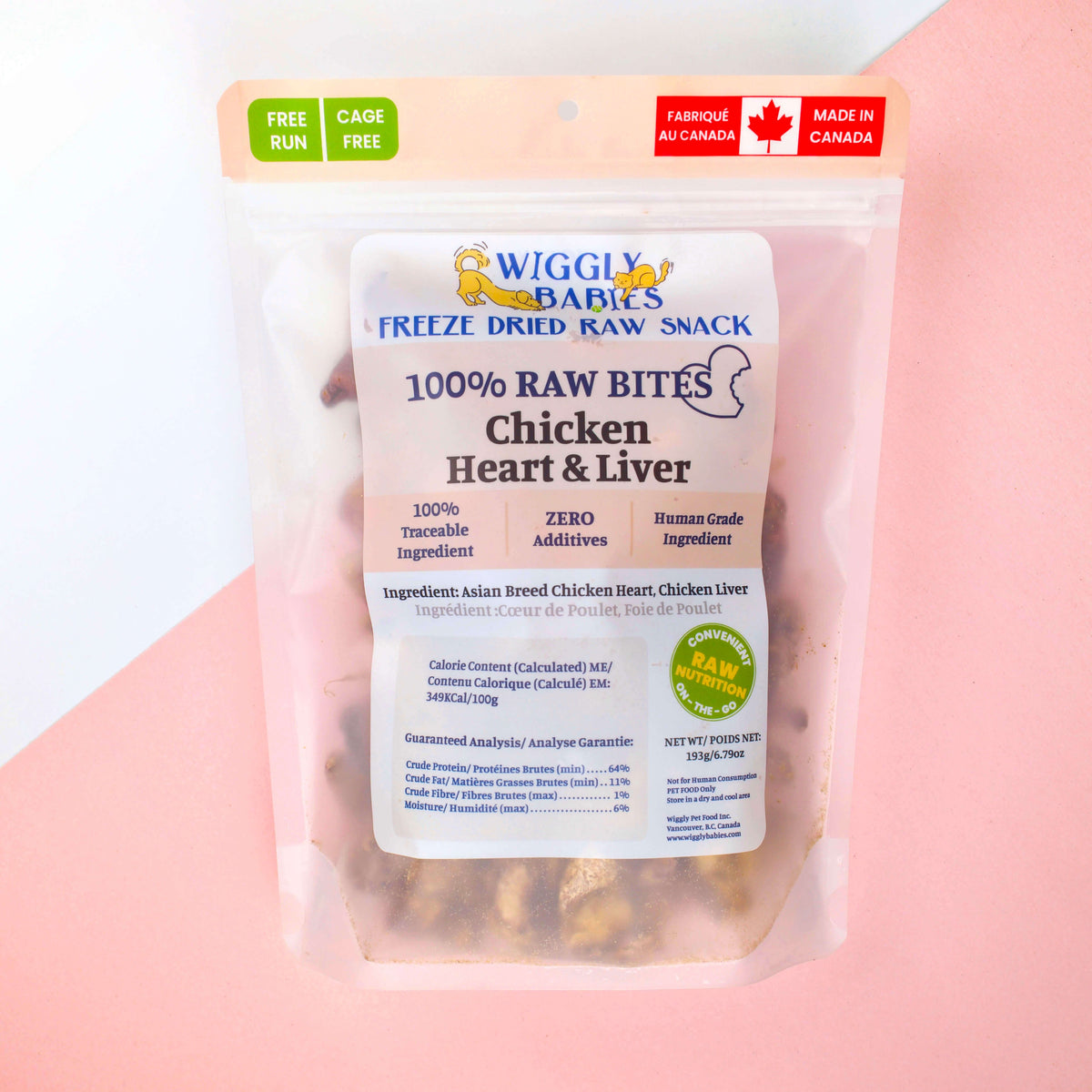 Wiggly Babies Chicken Heart & Liver Freeze-Dried Raw Treats