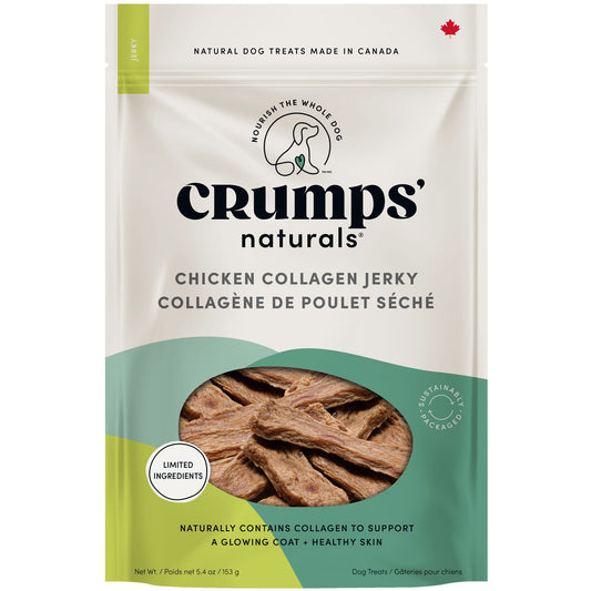 Crumps' Naturals Chicken Collagen Jerky 153 g — official manufacturer front packaging
