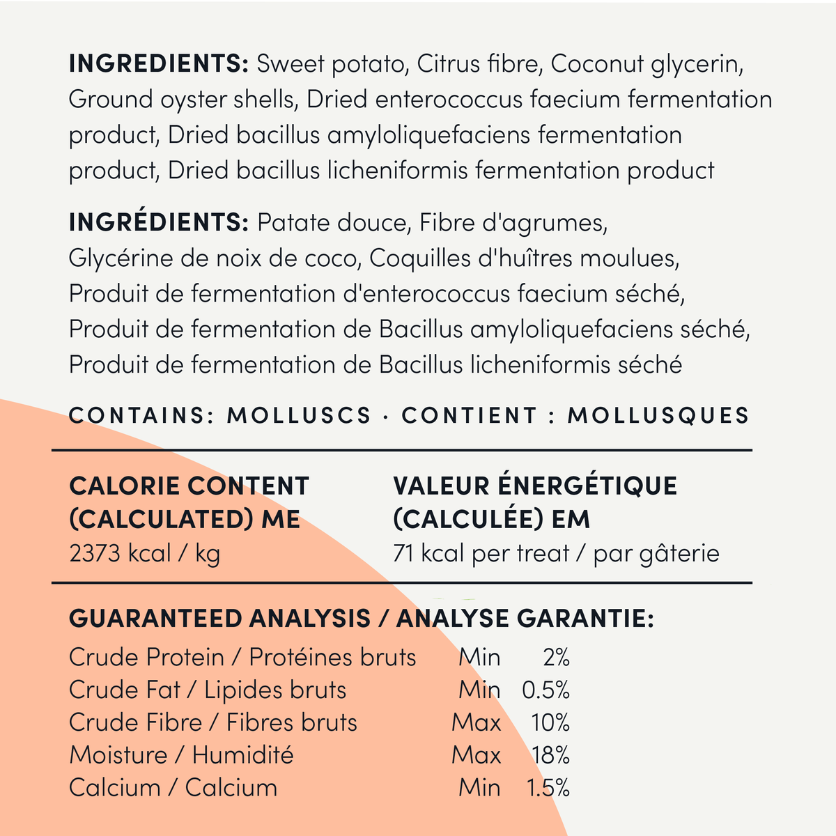 Crumps' Naturals Plaque Busters Advanced Whole Mouth — official ingredients, mollusc declaration and nutrition