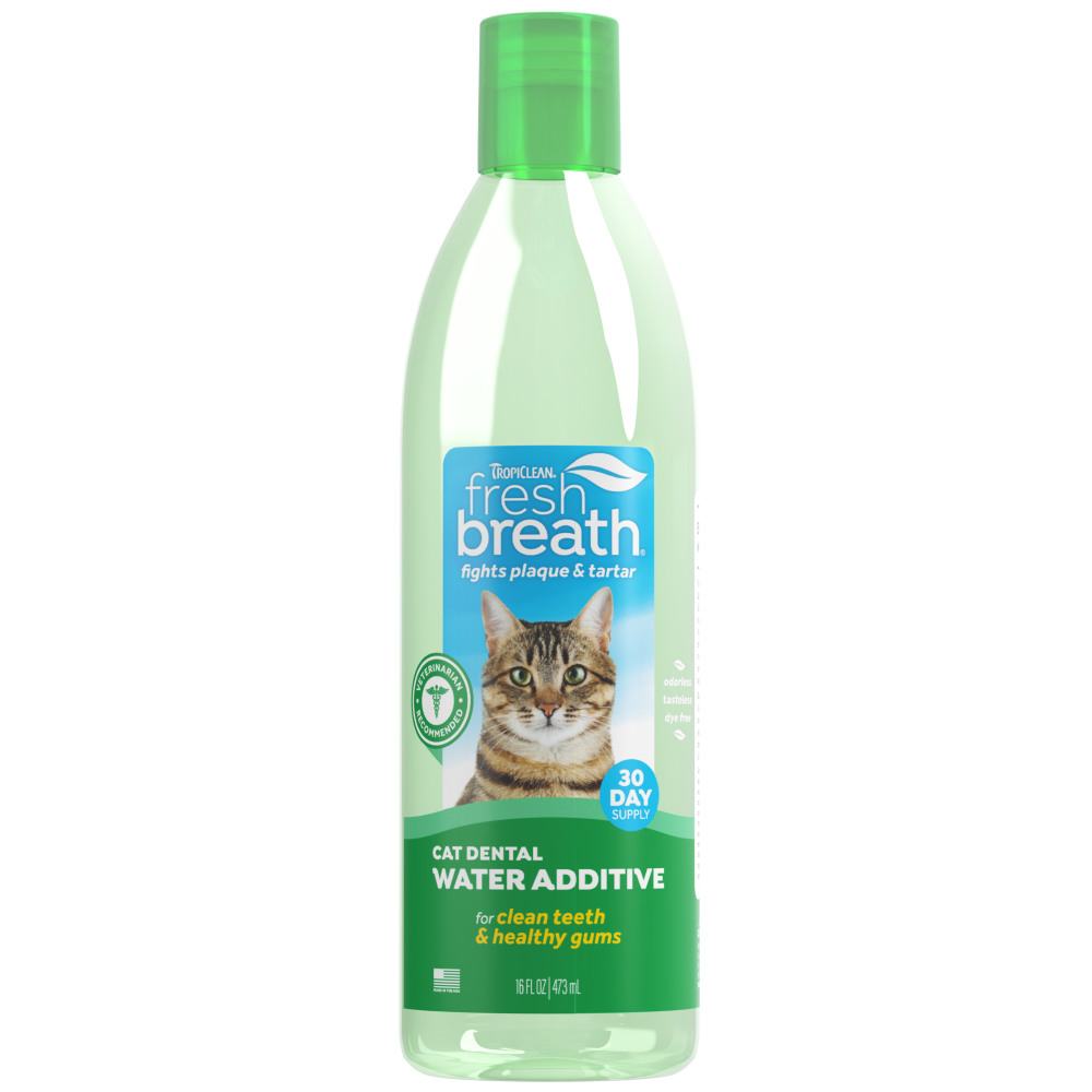 TropiClean Fresh Breath Oral Care Water Additive for Cats – front of package