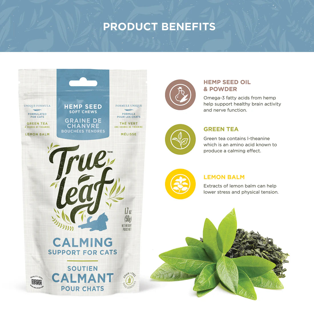 TRUELEAF PET CARE Calming Support Chews for Cats - 50g