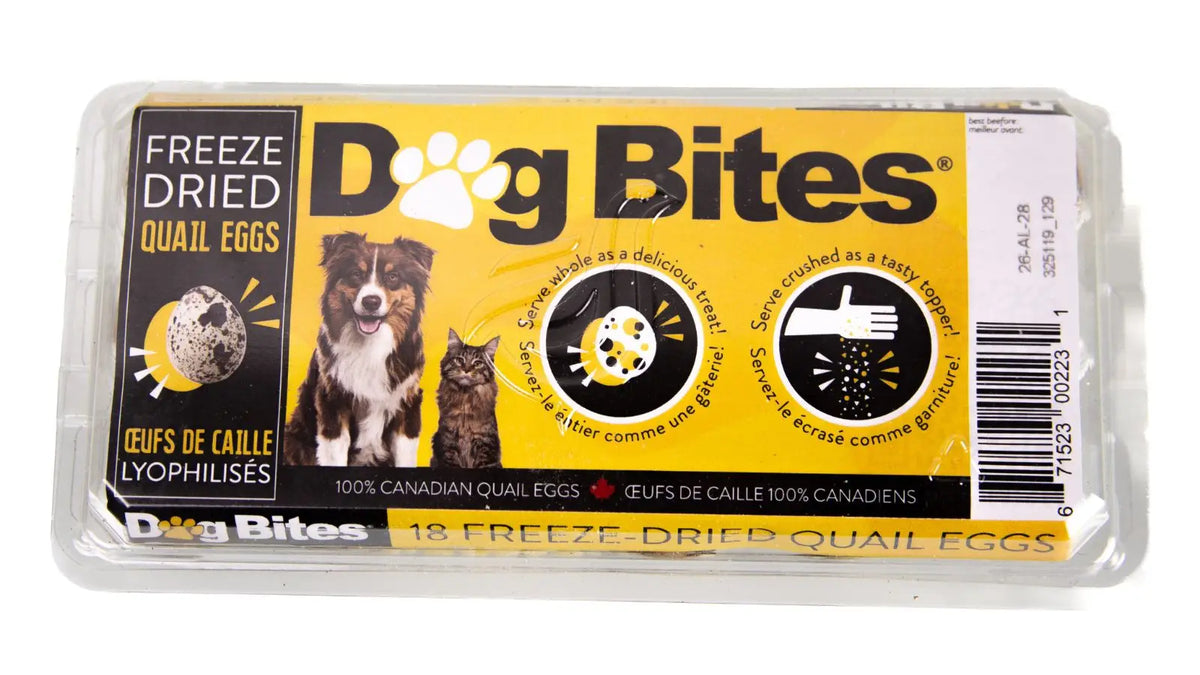 Dog Bites Freeze-Dried Quail Eggs - 18-egg carton