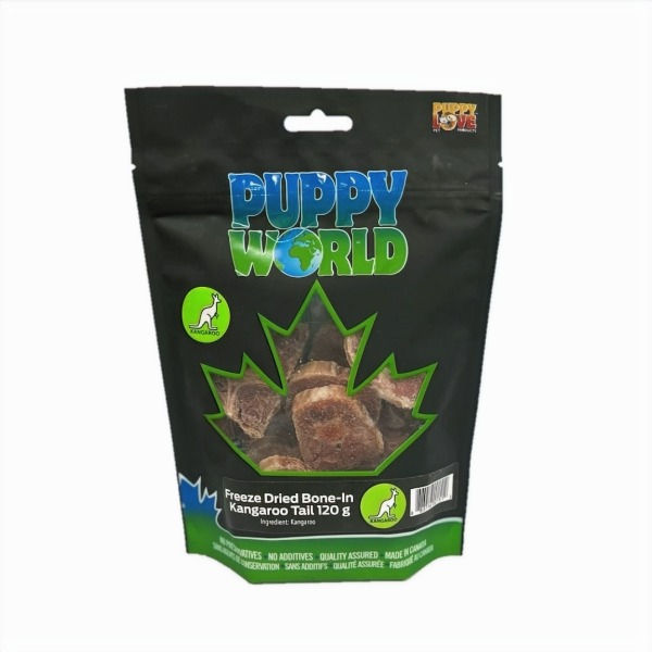 Puppy World Freeze-Dried Kangaroo Tail Discs 120 g