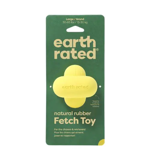 EARTH RATED Rubber Fetch Toy Yellow Small