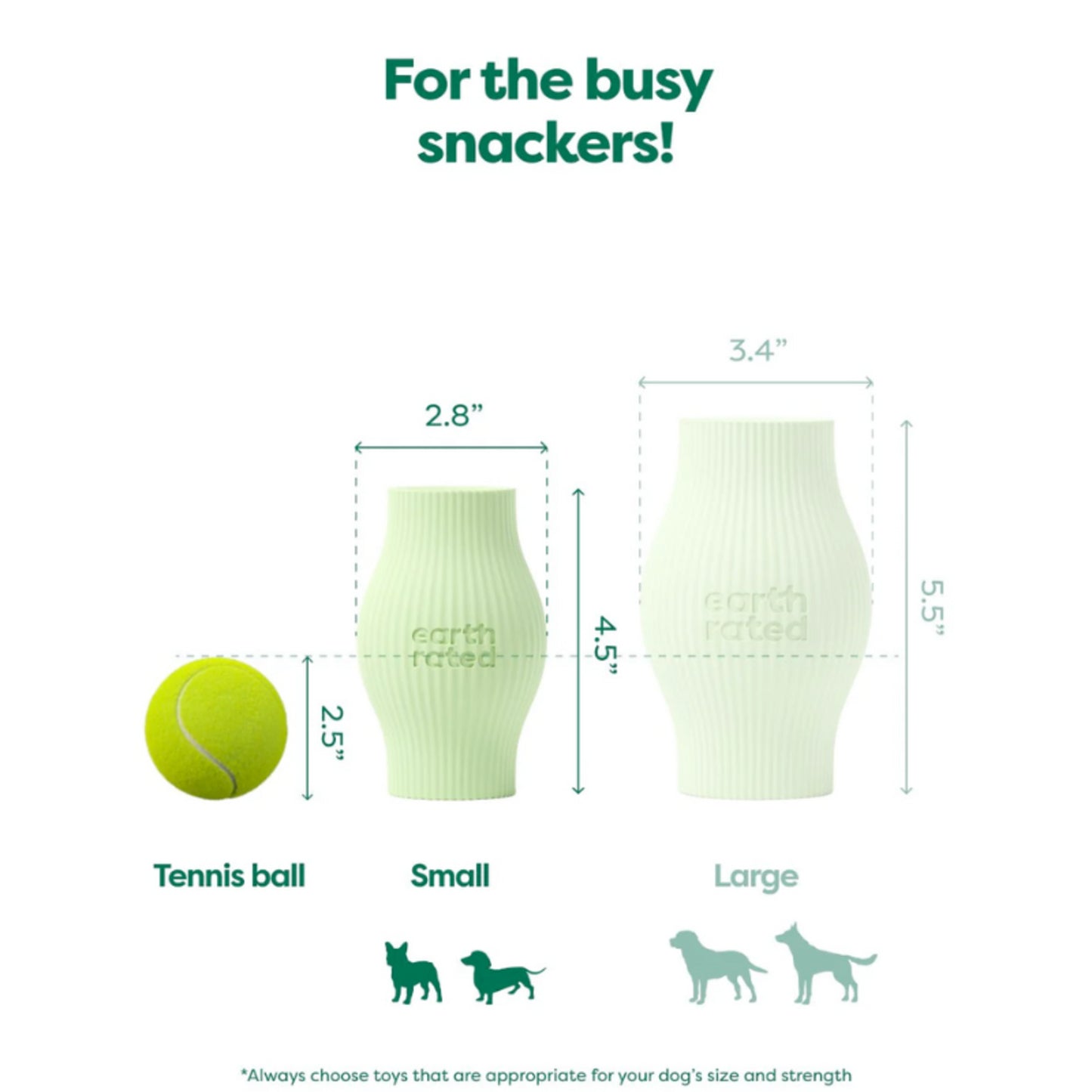 EARTH RATED Rubber Treat Toy Green Small