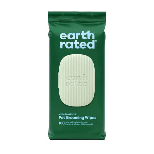 EARTH RATED NEW White Tea & Basil Pet Wipes 100PK