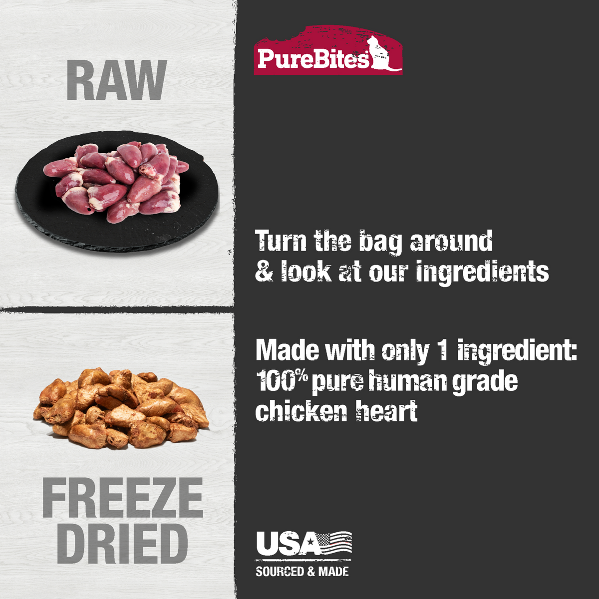 PureBites Freeze-Dried Chicken Heart Cat Treats – 31 g (1.09 oz) – official PureBites image 3