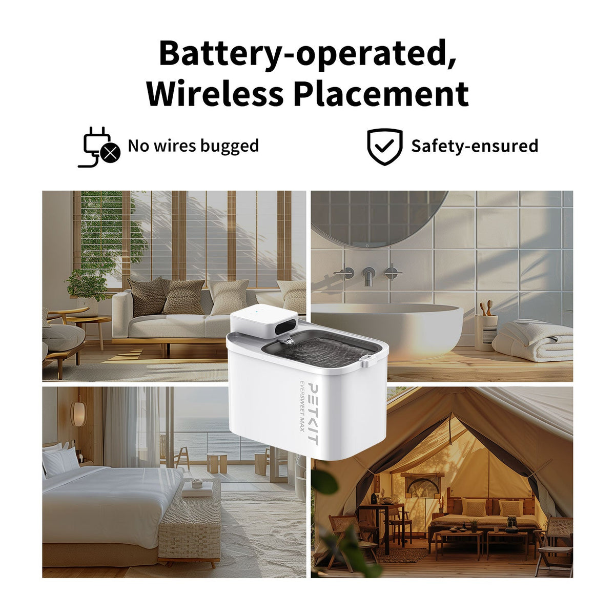 PETKIT EverSweet Max Cordless battery-operated wireless design