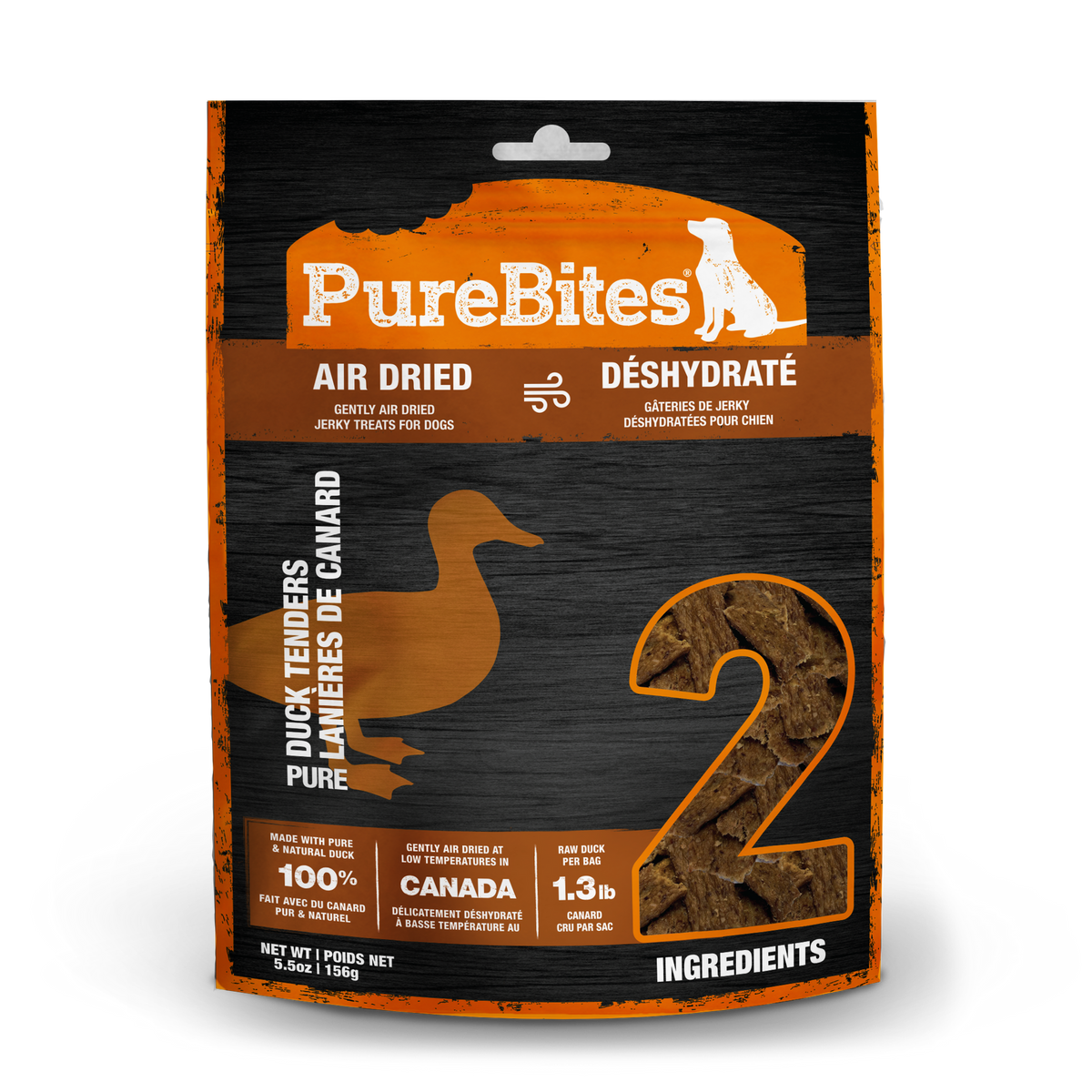 PureBites Duck Air Dried Jerky Dog Treats – 156 g (5.5 oz) – official PureBites image 1