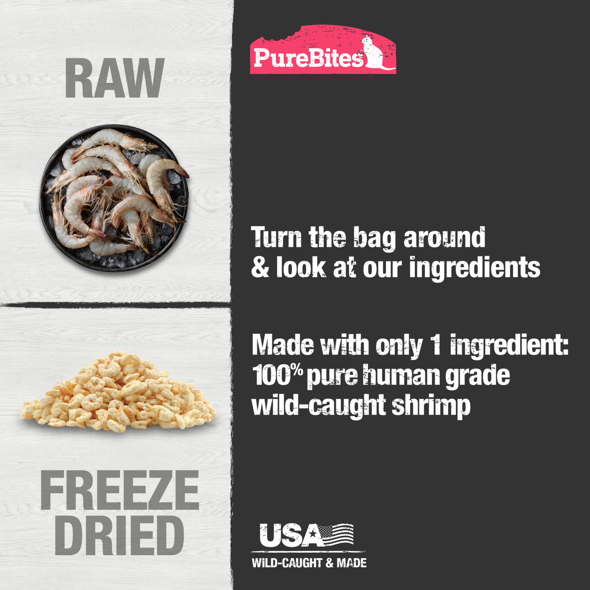 PureBites Freeze-Dried Shrimp Cat Treats – 23 g (0.8 oz) – official PureBites image 2