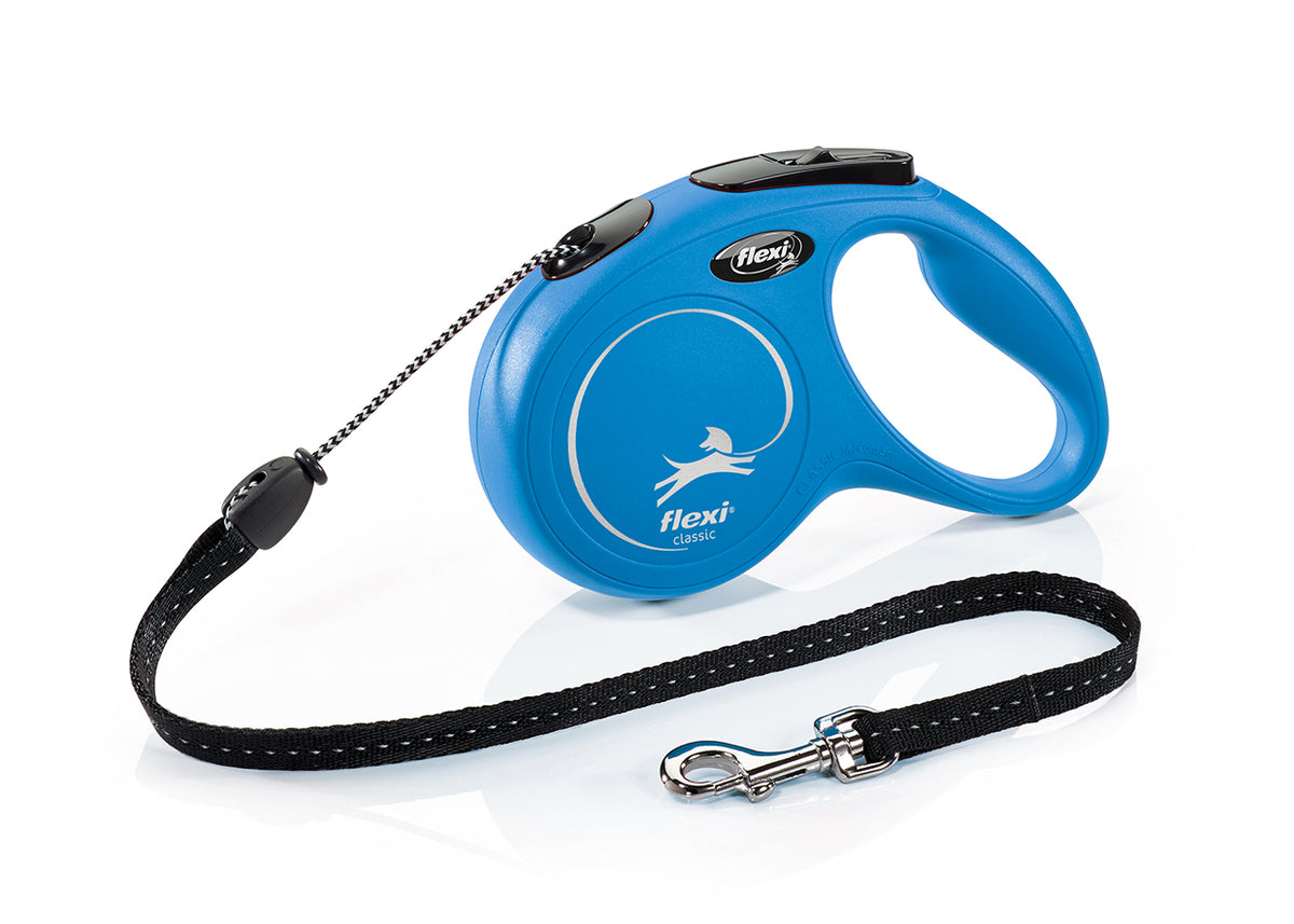 flexi New Classic Cord Retractable Dog Leash – M, 5 m (16 ft), Blue