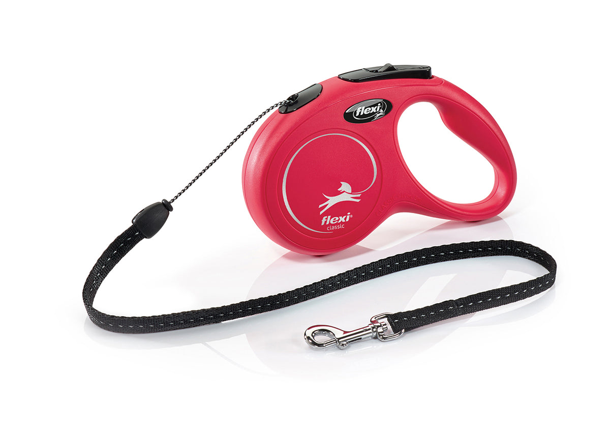 flexi New Classic Cord Retractable Dog Leash – S, 5 m (16 ft), Red
