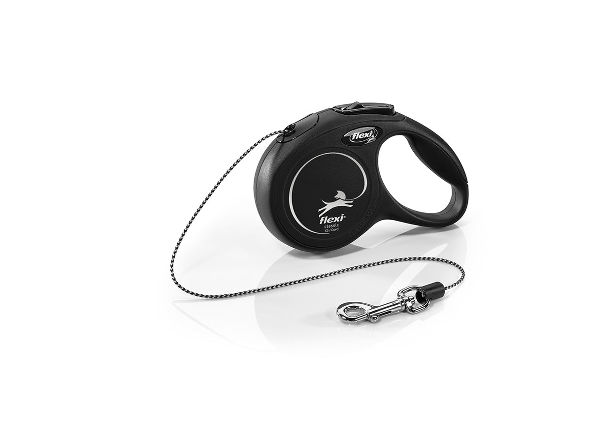 flexi Classic XS Cord 3 m retractable leash – Black (official image)