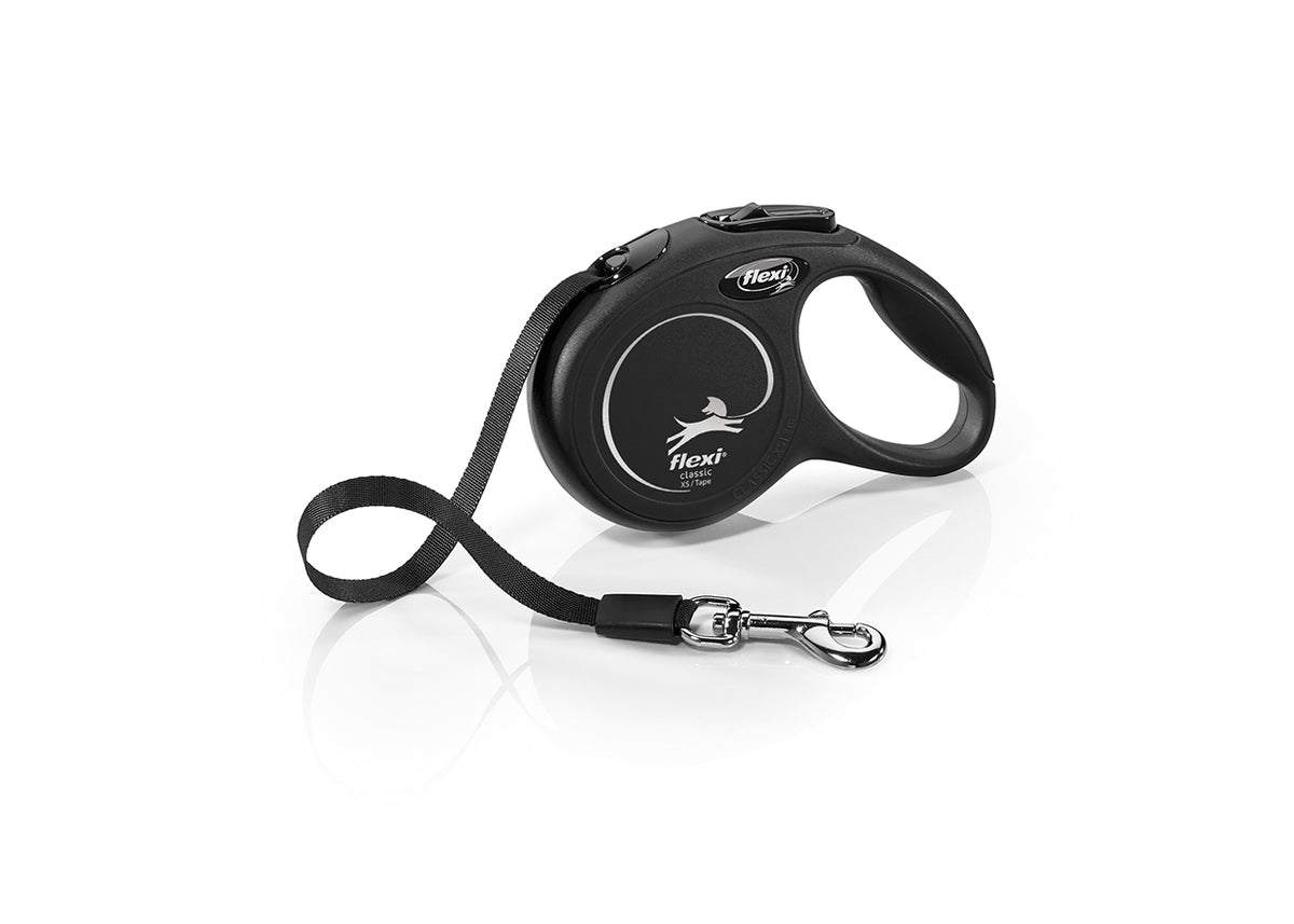 flexi Classic XS Tape 3 m retractable leash – Black (official image)
