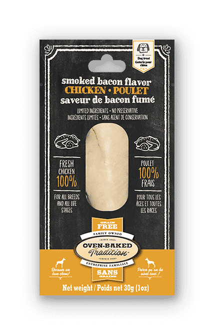 Oven-Baked Tradition Chicken & Smoked Bacon fillet dog treat package